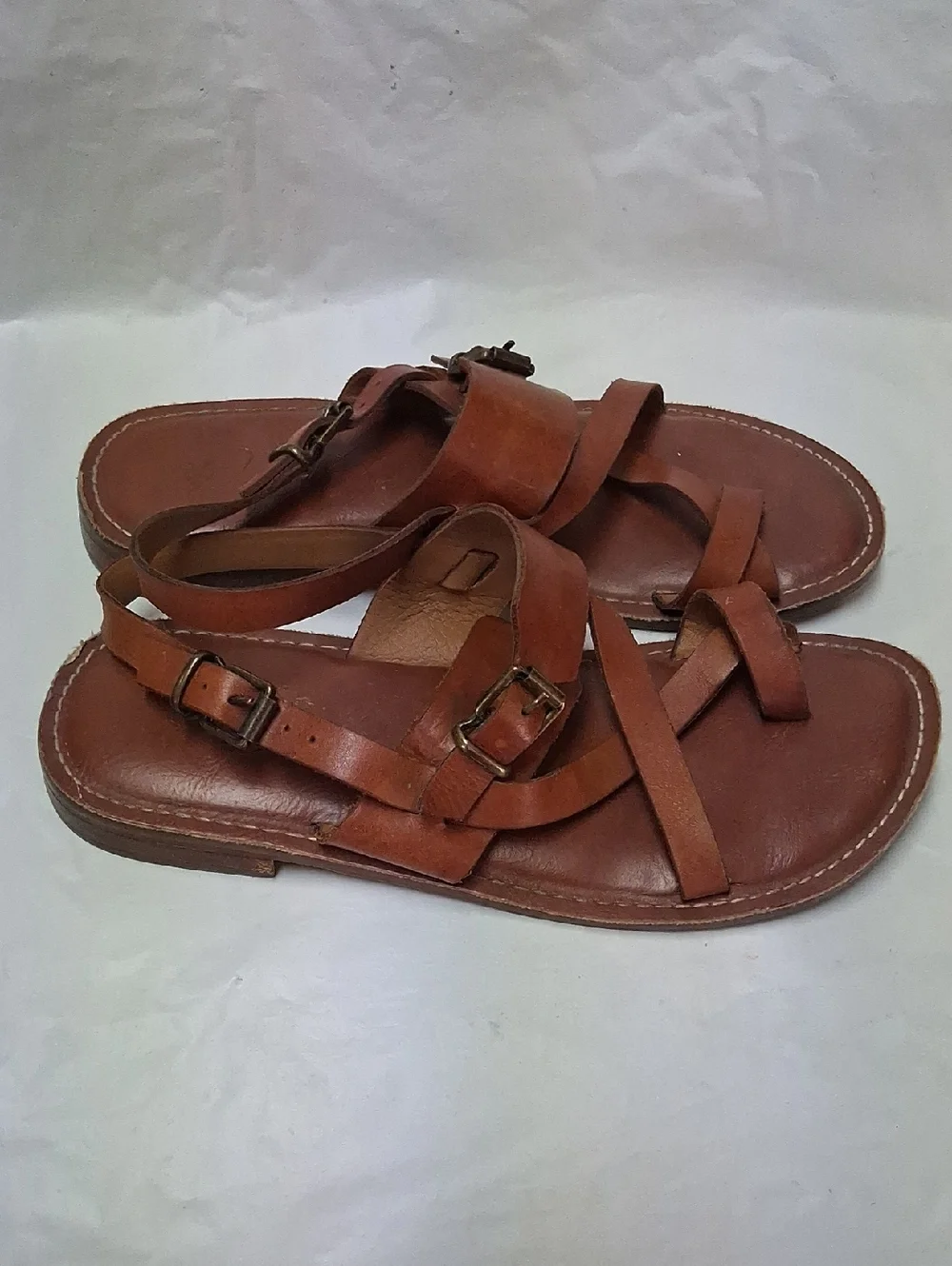 Patricia Nassh Brown Leather Strappy Sandals Sz 7M Preowned